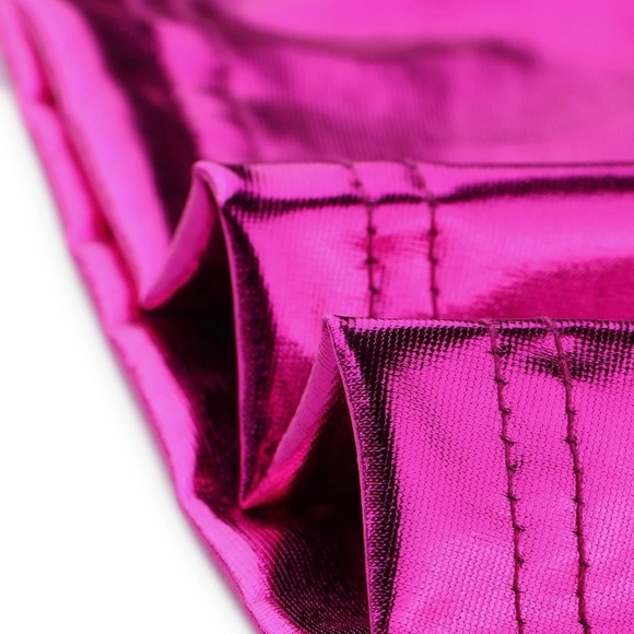 Allegra K Women's Shiny Pink Mini Dress - Picture 8 of 8